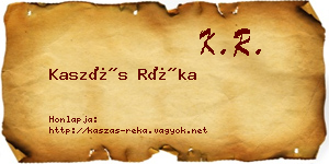 Kaszás Réka névjegykártya
